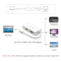 UGREEN MD114 Převodník (adaptér) z Mini DisplayPort na HDMI/VGA/DVI, bílý