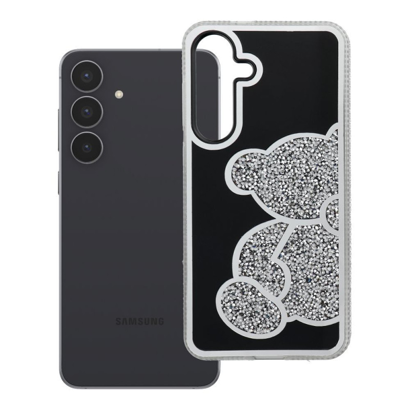 Kryt TEDDY BEAR pro Samsung Galaxy S25 FE - stříbrný