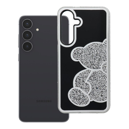 Kryt TEDDY BEAR pro Samsung Galaxy S25 FE stříbrný