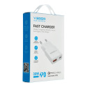 Nabíječka Veger 30W1A1C USB-A + USB-C PD 30W bílá
