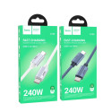 Kabel Hoco U134 USB-C na USB-C 240W 1,8 m šedý