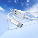 Kabel Hoco X107 USB-A na USB-C 3A 1 m bílý