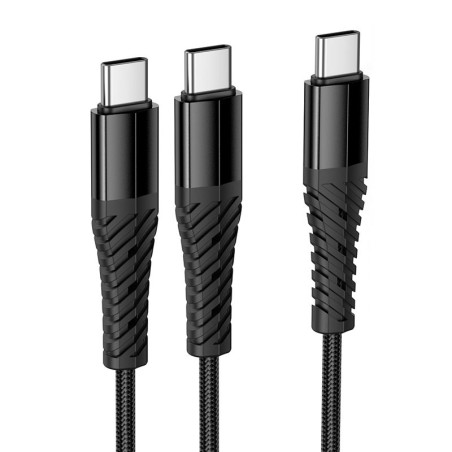 Kabel Hoco X123 2in1 USB-C 1 m černý