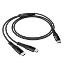 Kabel Hoco X123 2in1 USB-C 1 m černý