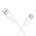 Kabel Hoco X124 USB-A na USB-C 3A 1 m - bílý silikon