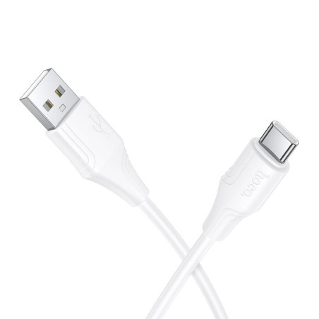Kabel Hoco X124 USB-A na USB-C 3A 1 m - bílý silikon