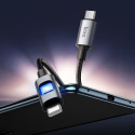 Kabel Hoco U144 USB-C na USB-C 60W 1,2 m s LED - černý