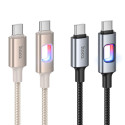 Kabel Hoco U144 USB-C na USB-C 60W 1,2 m s LED - černý