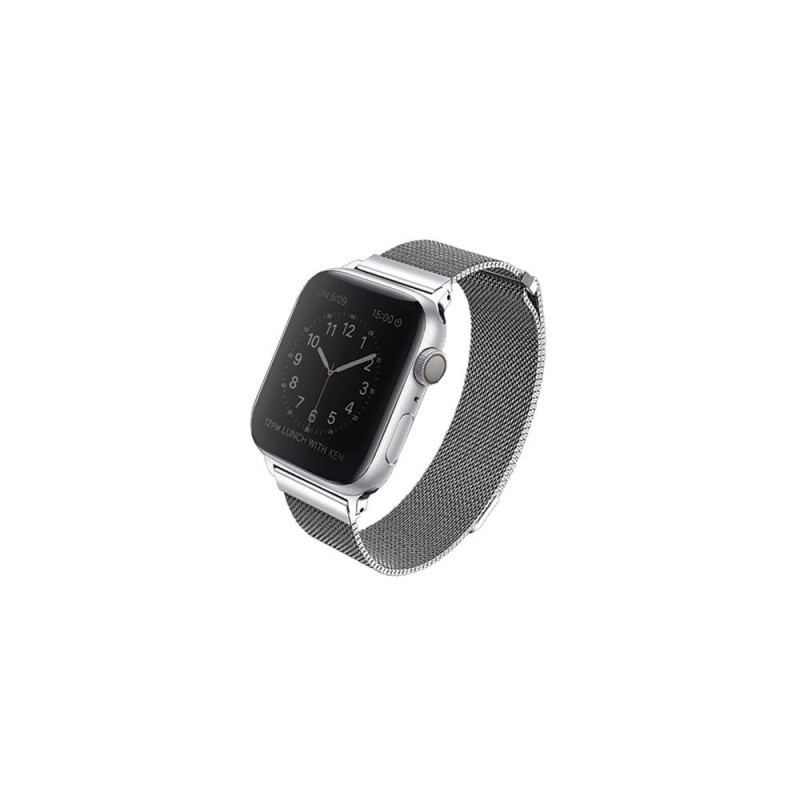 UNIQ Dante Prémiový ocelový řemínek s milánským tahem pro Watch 42/44/45/49mm, stříbrný