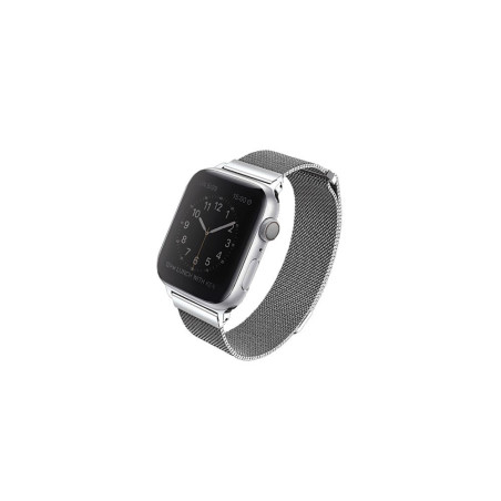 UNIQ Dante Prémiový ocelový řemínek s milánským tahem pro Watch 42/44/45/49mm, stříbrný