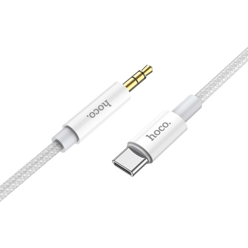 Kabel Hoco UPA19 1 m Jack 3,5 mm pro USB-C - stříbrný