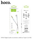 Kabel Hoco UPA19 AUX Jack 3,5 mm na USB-C 1 m stříbrný