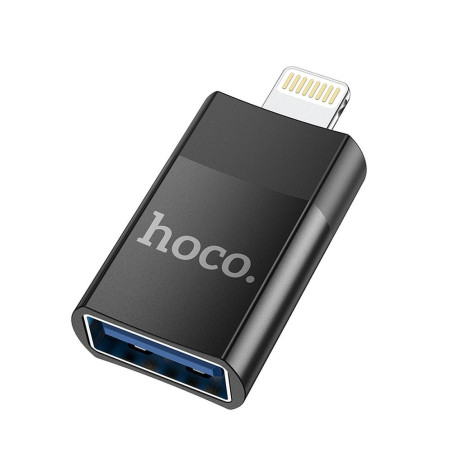 Adaptér Hoco UA17 OTG USB-A na Lightning černý