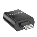 Adaptér Hoco UA17 OTG USB-A na Lightning černý