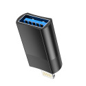 Adaptér Hoco UA17 OTG USB-A na Lightning černý