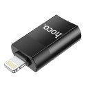Adaptér Hoco UA17 OTG USB-A na Lightning černý