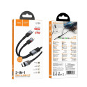 Kabel Hoco U139 2in1 USB-C + Lightning 100W 1,2 m černý