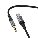 Kabel Hoco UPA33B AUX 3,5 mm na USB-C 1,5 m - černý