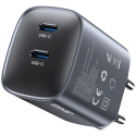 USAMS CC305 T66 – 45W GaN síťová nabíječka, 2× USB-C, matná černá