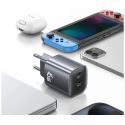 USAMS CC305 T66 – 45W GaN síťová nabíječka, 2× USB-C, matná černá
