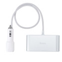 Nabíječka HOCO Z13 3v1 do auta, 2x USB 2,1A - stříbrná