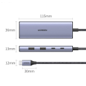 USB-C Hub Ugreen CM500 HDMI / 2x USB C / 2x USB A - šedý