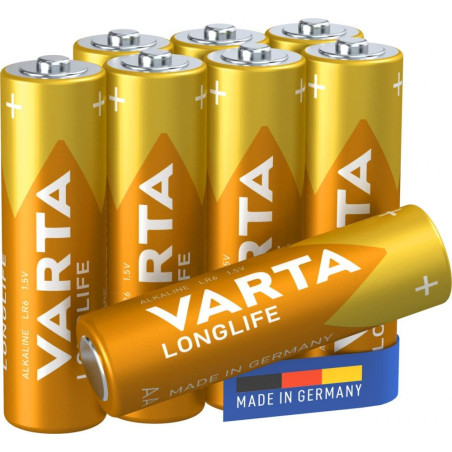 VARTA LONGLIFE alkalická tužková baterie AA 1.5V (LR6), 8 kusů