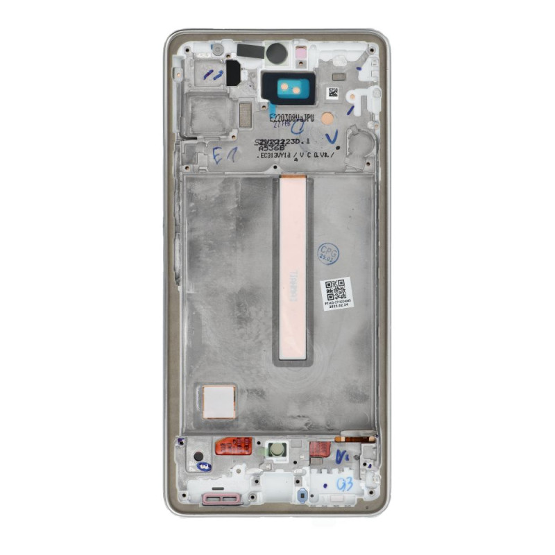 OLED displej (Hard OLED) pro Samsung Galaxy A53 (A536) s rámečkem – stříbrný