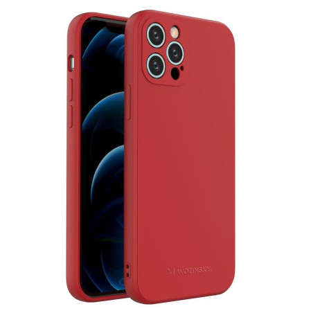WOZINSKY Color Case Silikonový odolný a pružný kryt pro iPhone 13 Pro, červený