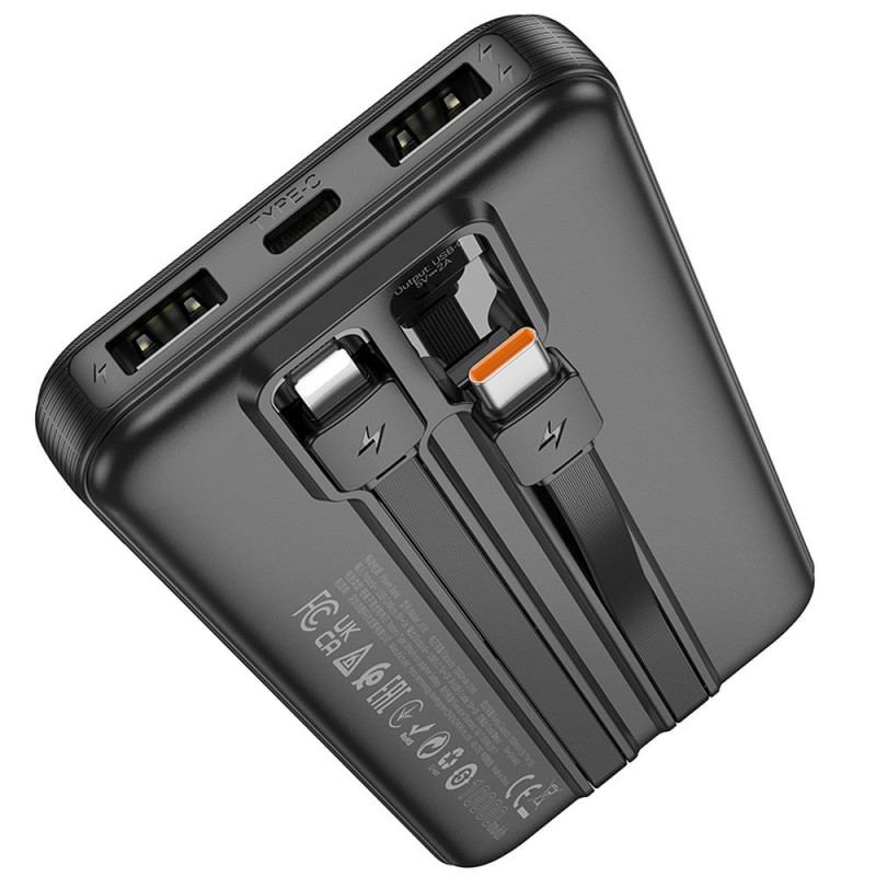 Powerbank Hoco J118 10000mAh + kabel USB-C/Lightning pro smartphony a tablety - černý