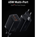 BASEUS CCGP050102 GaN3 Pro Tříportová nabíječka USB + 2x USB-C PD 65W a USB-C kabel, bílá