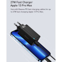 BASEUS CCGP050102 GaN3 Pro Tříportová nabíječka USB + 2x USB-C PD 65W a USB-C kabel, bílá