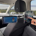 WOZINSKY WTHBK1 Dvojitý držák telefonu/tabletu na hlavovou opěrku automobilu, černý