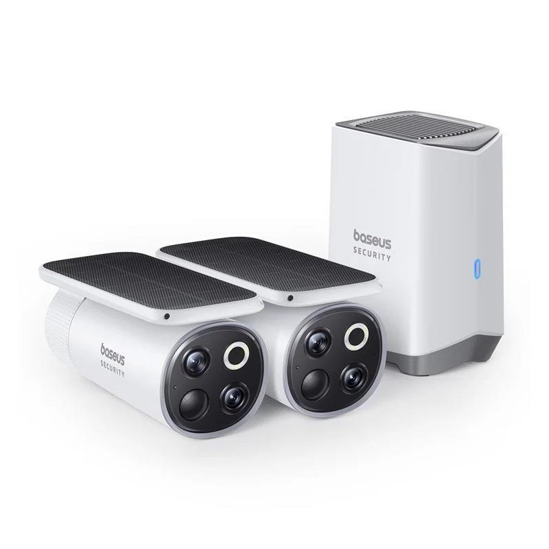 Venkovní kamera Baseus Security S1 PRO 3K 2 ks + centrální stanice - bílá
