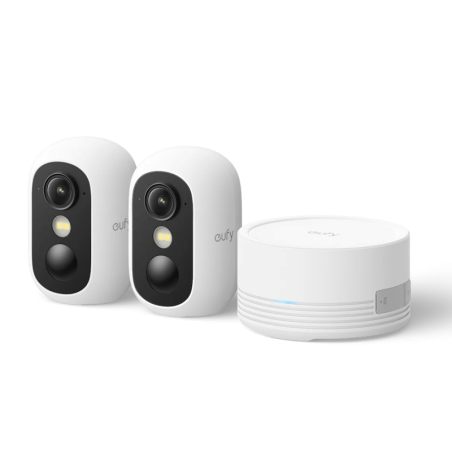 Venkovní kamera eufy C35 sada 2 ks + HomeBase Mini 1080p - bílá