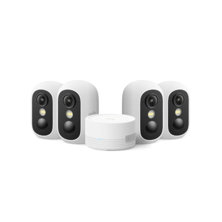 Bezdrátová kamera eufy C35 sada 4 ks + HomeBase Mini 1080p - bílá