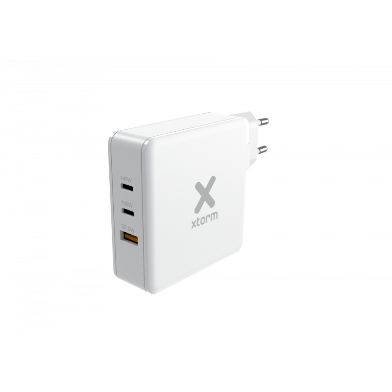XTORM XAT140 Volt II GaN Nabíječka 3v1 (USB, 2x USB-C PD), s výkonem 140W, bílá