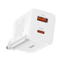 BASEUS CCSUPP-E02 Super Si nabíječka USB-C PD a USB s výkonem 30W, bílá