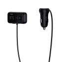BASEUS CCTM-E01 Bluetooth MP3 transmiter, Handsfree a 2x USB autonabíječka, černý