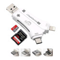 AG PREMIUM i-FlashDevice HD Čtečka Micro SD/SD karet 4v1 (Lightning/USB/USB-C/MicroUSB), bílá