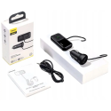 BASEUS CCTM-E01 Bluetooth MP3 transmiter, Handsfree a 2x USB autonabíječka, černý