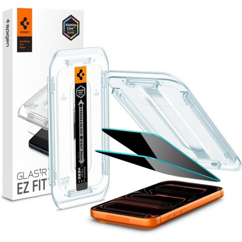 Spigen Glas.tR EZ Fit Privacy tvrzené sklo pro iPhone 16 Pro Max / 17 Pro Max – 2 ks