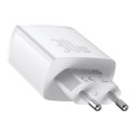 BASEUS CCXJ-E02 Nabíječka 2x USB a USB-C PD s výkonem 30W, bílá