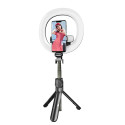 AG PREMIUM XT-18S+ Selfie teleskopická tyč se stativem, Bluetooth a LED přisvětlením, délka 24-84cm, černá