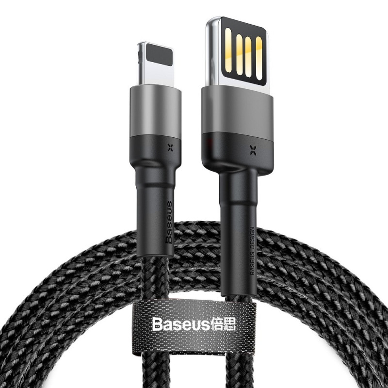 BASEUS CALKLF-GG1 Cafule nabíjecí a datový kabel USB/Lightning 1m, černý, oboustranný