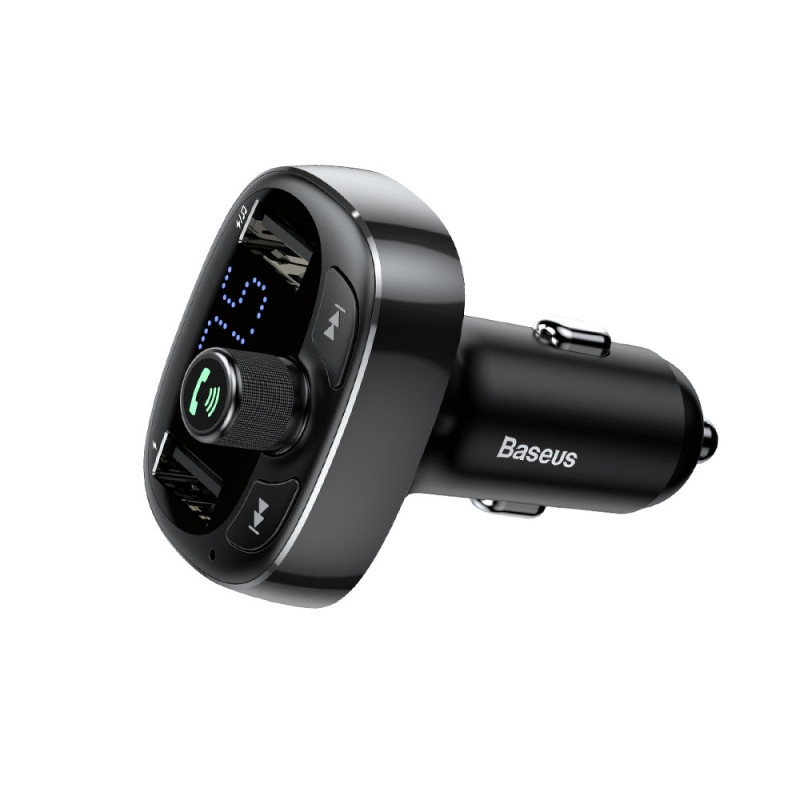 BASEUS CCTM-01 Bluetooth MP3 transmiter, Handsfree a 2x USB nabíječka, černý