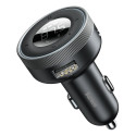 Baseus Enjoy FM transmitter a nabíječka do auta LED 2x USB / 3,5mm jack bezdrátový MP3 přehrávač Bluetooth 5.0 3,4A černá (CCLH-