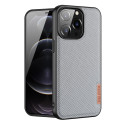 DUX DUCIS Fino Series Odolný kryt s textilními zády pro iPhone 13 Pro, šedý
