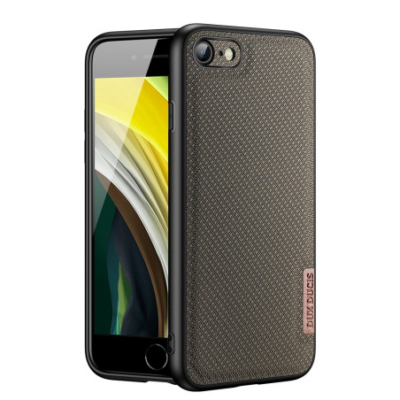 DUX DUCIS Fino Series Odolný kryt s textilními zády pro iPhone 7/8/SE 2020, hnědý