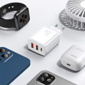 BASEUS CCXJ-E02 Nabíječka 2x USB a USB-C PD s výkonem 30W, bílá